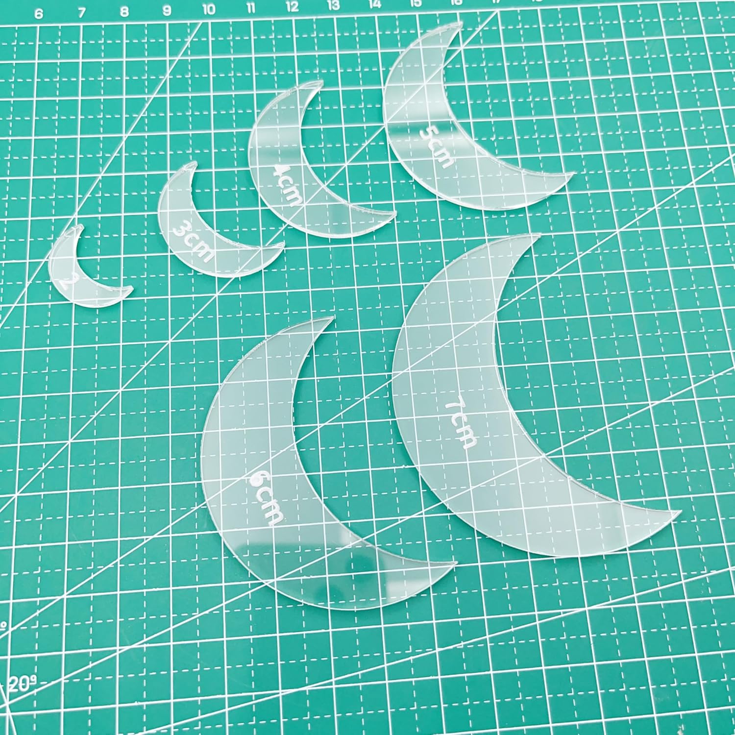 Set of 6 Circle Shape Acrylic Sashiko Stencils for Hand Quilting and Embroidery (Circle)