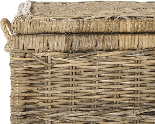 Miniatura 11 de happimess HPM9001C Caden - Maletero de mimbre de 30 pulgadas, plegable para almacenamiento plano, gris ratán-Kubusoft, costero para oficina,