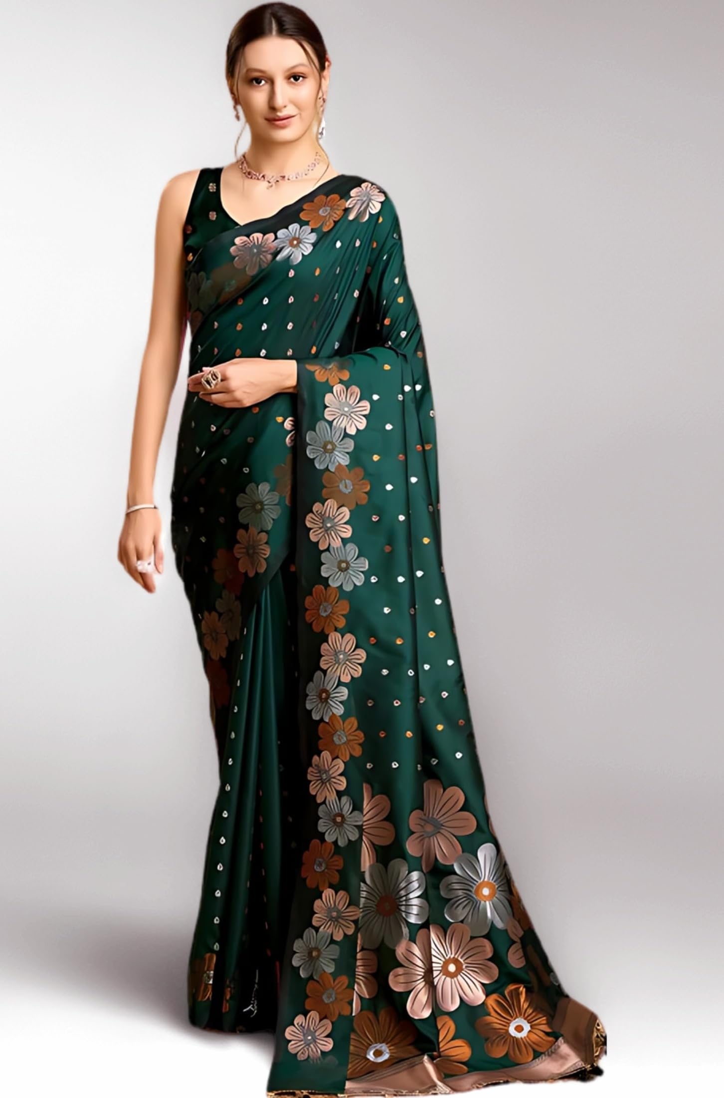 C J Enterprise Women's Pure Kanjivaram Silk Saree Soft Design With Blouse Piece For Wedding (Almari-55)