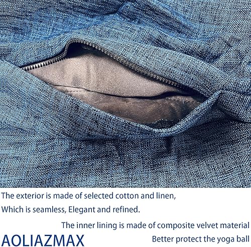 Miniatura 21 de Cubierta de bola sentada, adaptador de clavija de tapón de aire, 25.6 pulgadas y 29.5 in, bola de parto, cubierta de bola de ejercicio para bola de