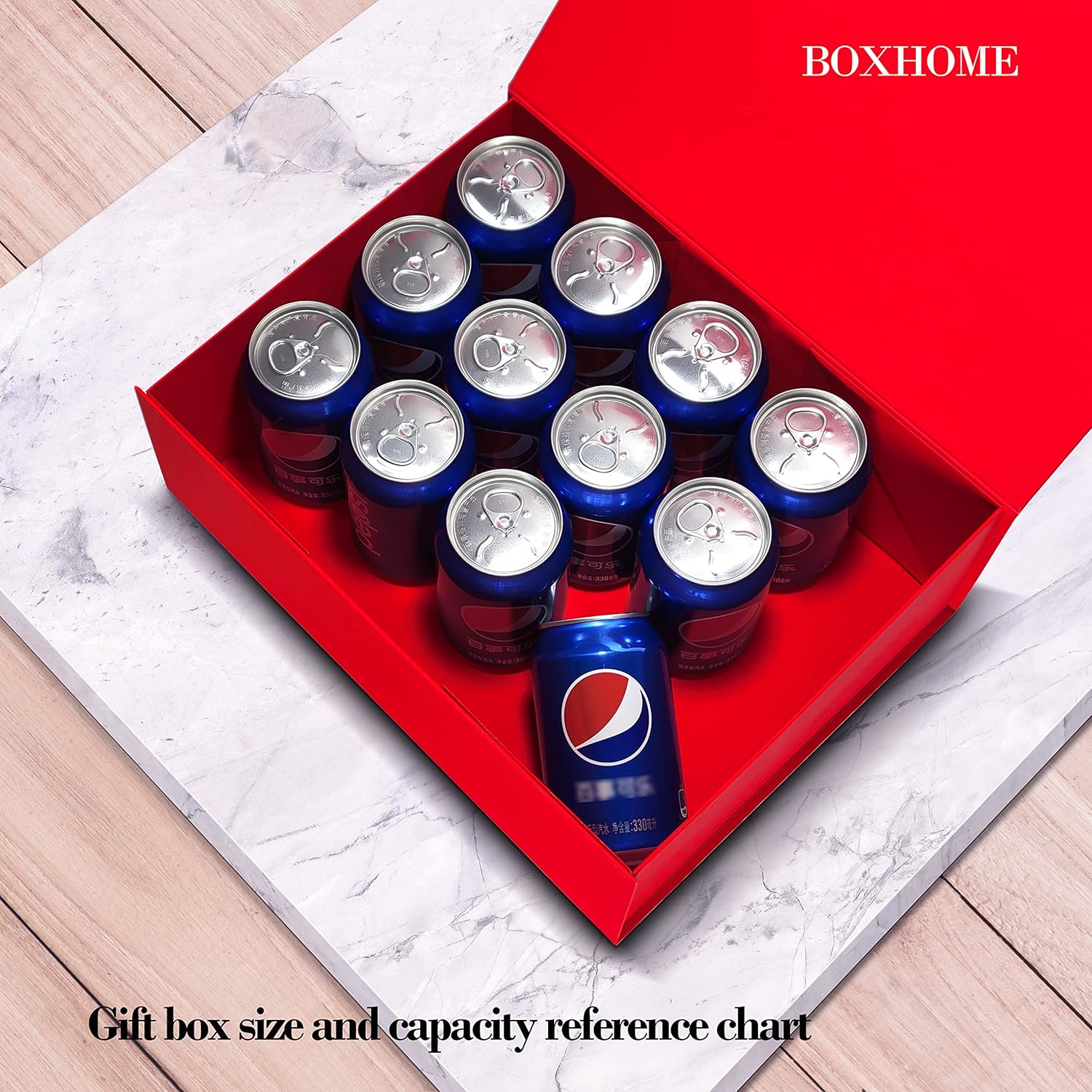 5 Pack Large Gift Box, Red, 13x10x5 inch with Magnetic Lids Gift Packaging Box, Bridesmaid Boxes for Presents Contains Card, Ribbon, ​Foldable