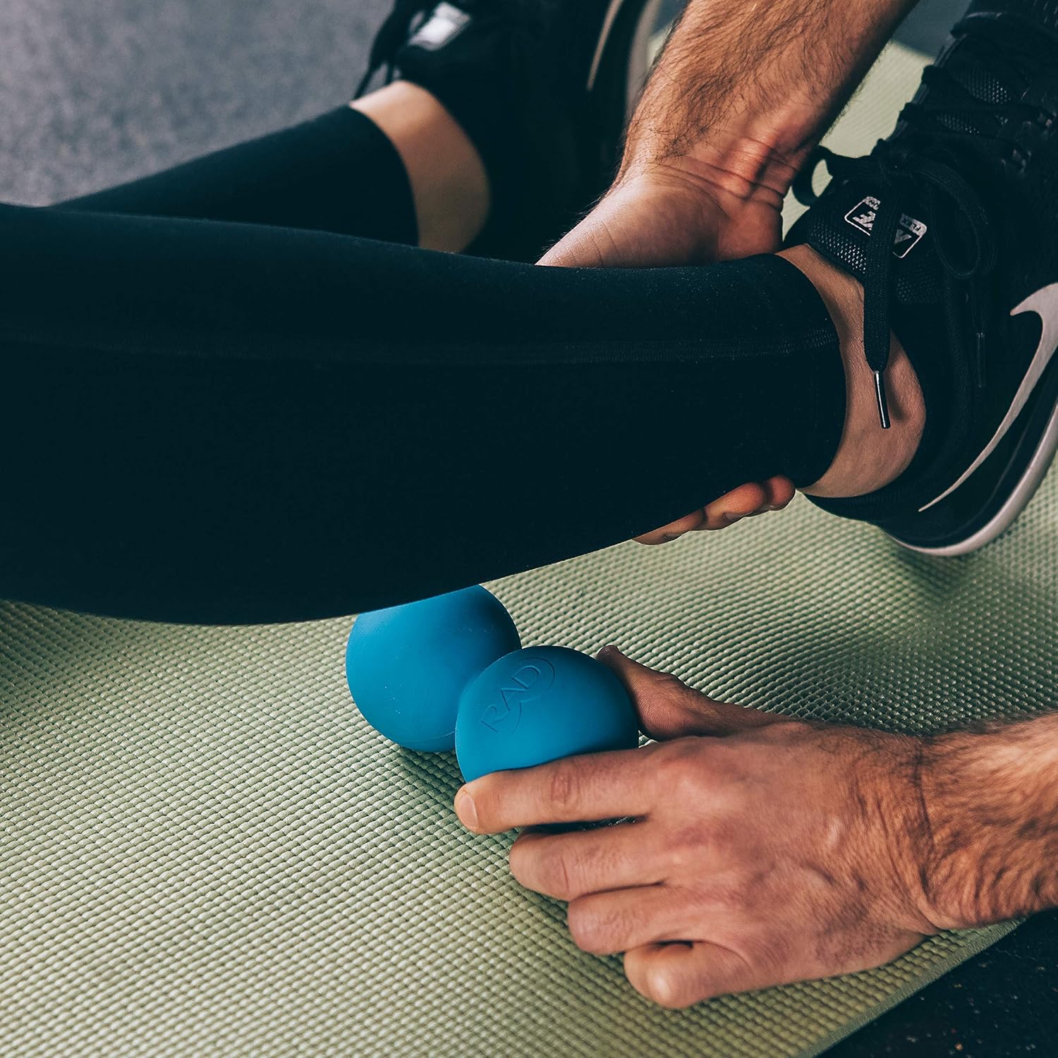 RAD Roller Original/Myofascial Release Tool/Eco Friendly Silicone/Medium Density/Self Massage Mobility and Recovery Peanut Ball