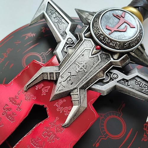 Miniatura 7 de Réplica de metal de la espada de la hoja del crisol de 45 pulgadas con soporte de exhibición, para cosplay y colección de exhibición