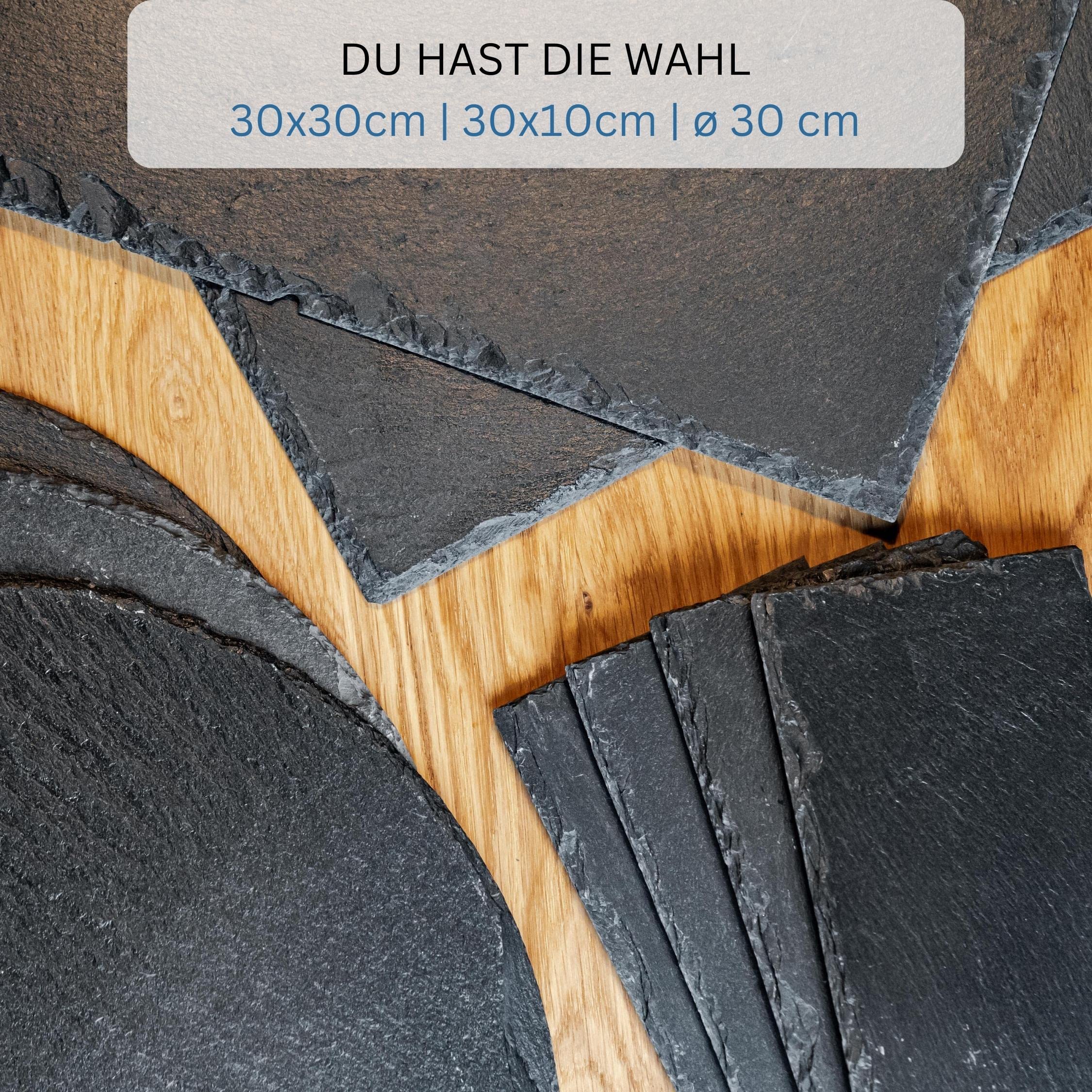 Westmark 2 Naturschiefer-/Servierplatte, quadratisch, mit Kratzschutz, Fläche: je 30 x 30 cm, Schiefer, Tapas + Friends, Anthrazit, 693222E3
