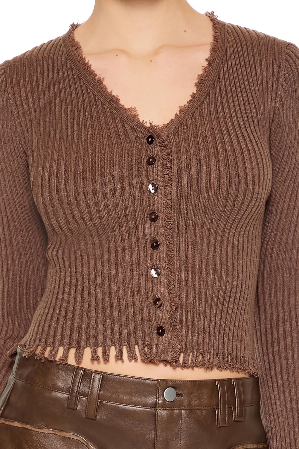 Forever 21 Womens Frayed Cardigan Sweater - Image 3