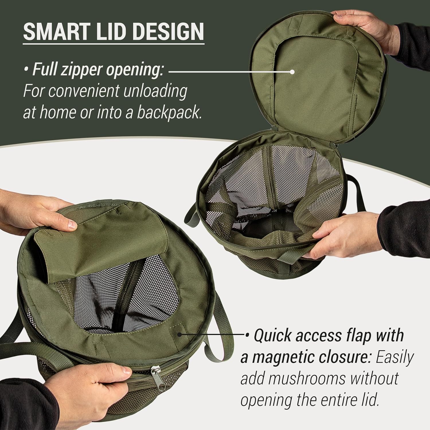 Foldable Foraging Mesh Basket Bucket for Mushroom Gathering, Fruits Apples & Morels Picking Harvesting Bucket, Garden Bag