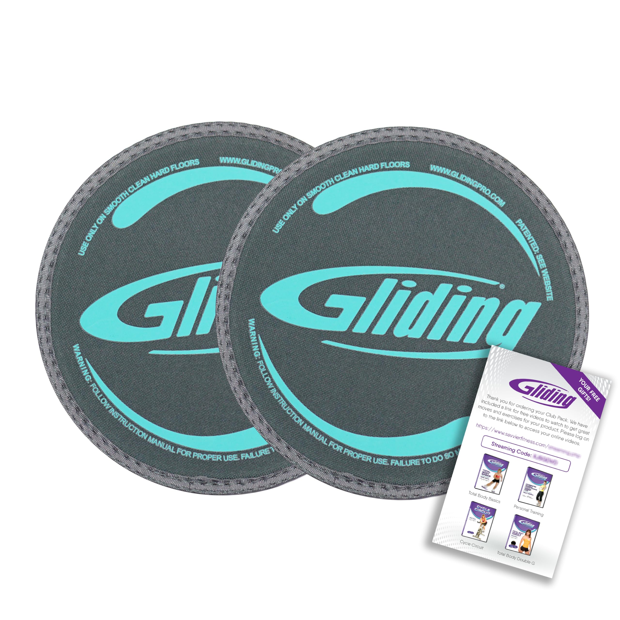 GlidingStore Discs for Working Out - Exercise Sliders for Hardwood Floors 1 Pair, Authentic Workout Sliders Disc for Full Body Resistance Workout, Includes 4 Streaming Video Workouts