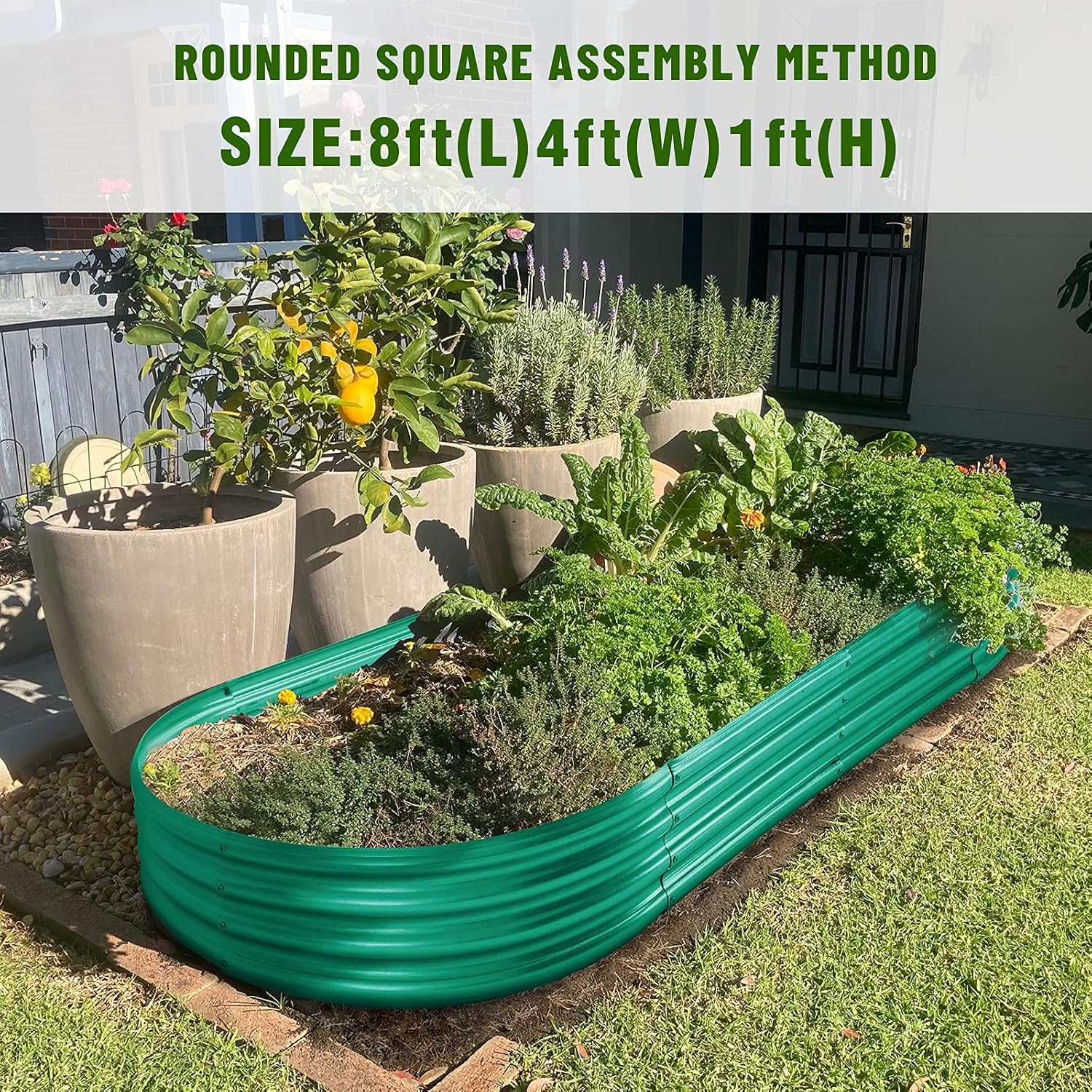 Buy Land Guard 8 4 1 Ft Green Raised Garden Bed Vego Garden Raised Bed Above Ground Flower Bed For Vegetables Flowers Herbs Green Online In Kuwait B098mb6dgw