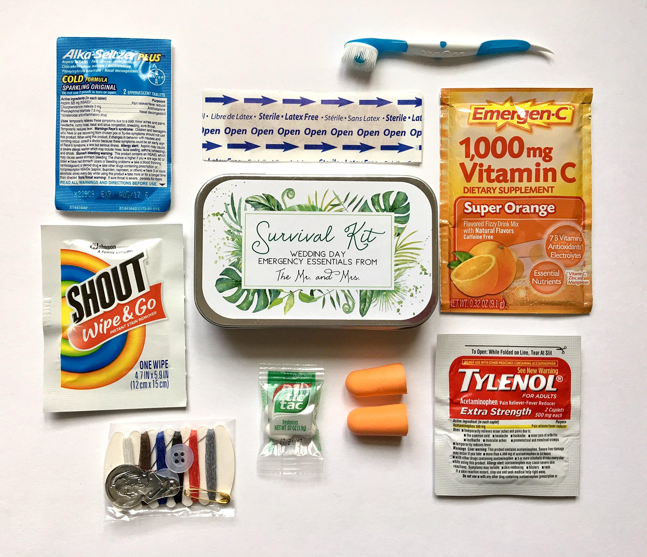 Complete Wedding Day Survival Kit - Wedding Favor for Guests - Filled Tins
