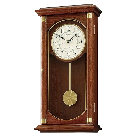 Seiko Rectangular Wall Clock with Pendulum and Dual Chimes product image