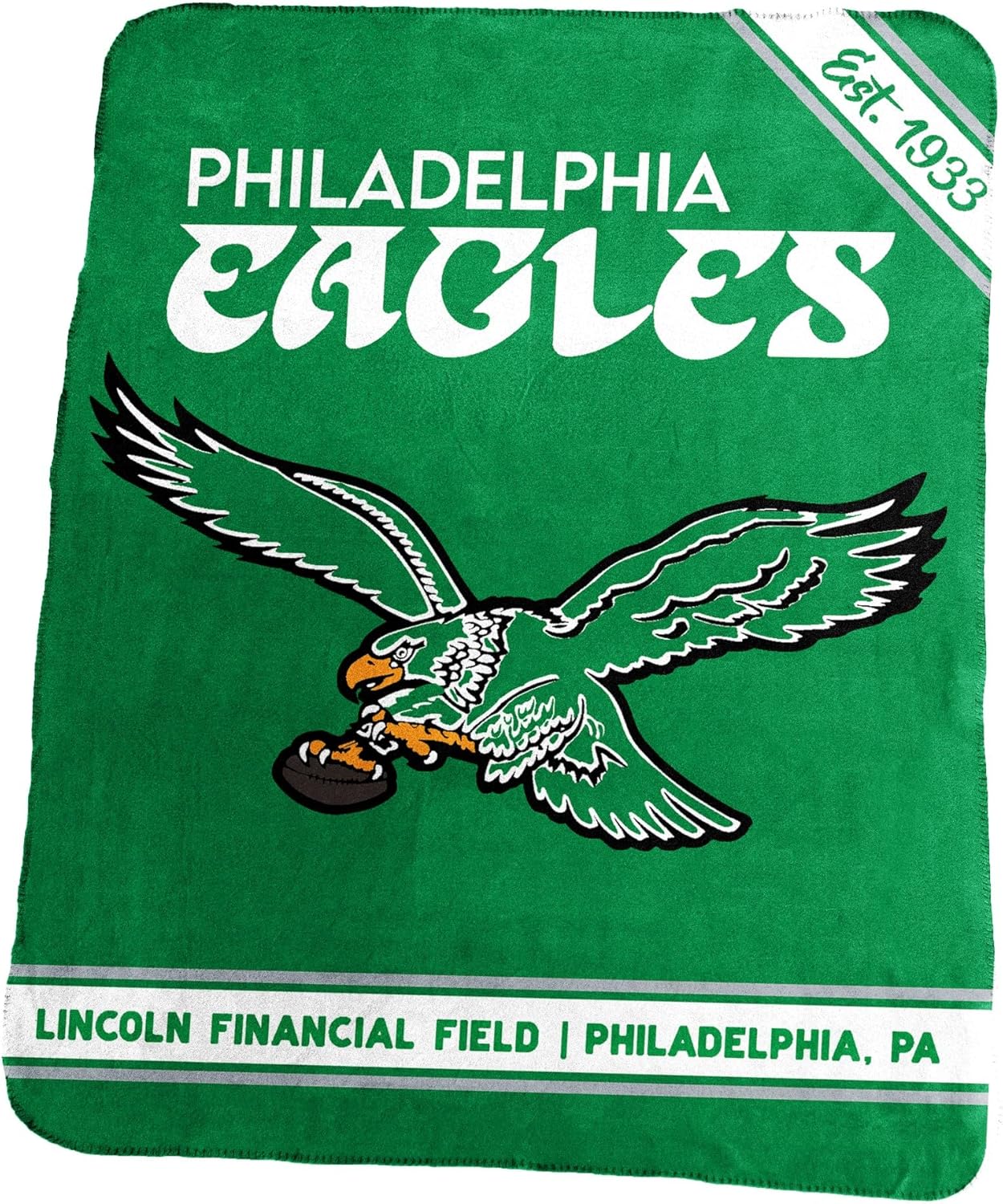 Logo Brands Pro Football Classic Fleece Throw Blanket - 50" x 60" (Philadelphia - Eagles Throwback)