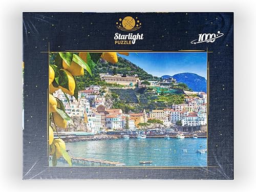 Miniatura 10 de MyPuzzle - Vista panorámica de la hermosa Amalfi en colinas que conducen a la costa, Campania, Italia, rompecabezas premium de 1000 piezas para