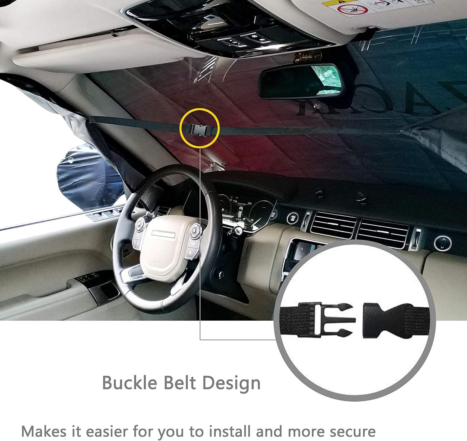 Windshield Snow Cover (Non-Scratch), ZACAR Windshield Cover with Mirror Covers for Ice and Snow, Blocking Snow, Sun, Fallen Leaves, Bird droppings. Fits Most Vehicle, Easy to Install