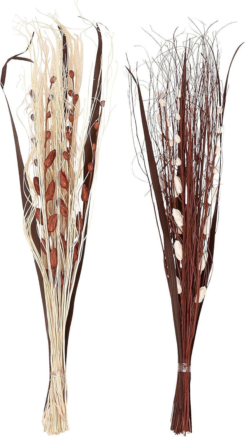 Deco 79 Natural Foliage Dried Floral Bunch 2 Assorted H,12