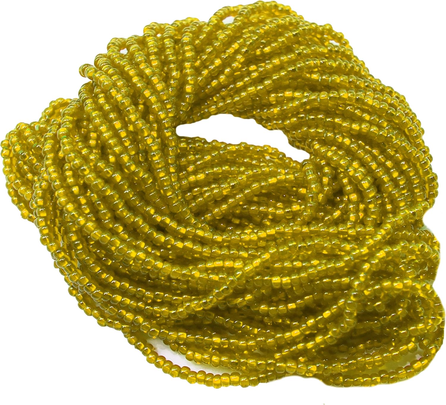 Seed Beads 10/0 Czech Yellow Lined Silver Glass Rocailles (one Hank Pack)