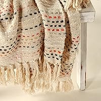 Vista 5 de THE ART BOX - Manta de algodón tejida a mano multicolor, manta turca, manta de algodón puro hecha a mano, manta de sofá, manta ligera de verano