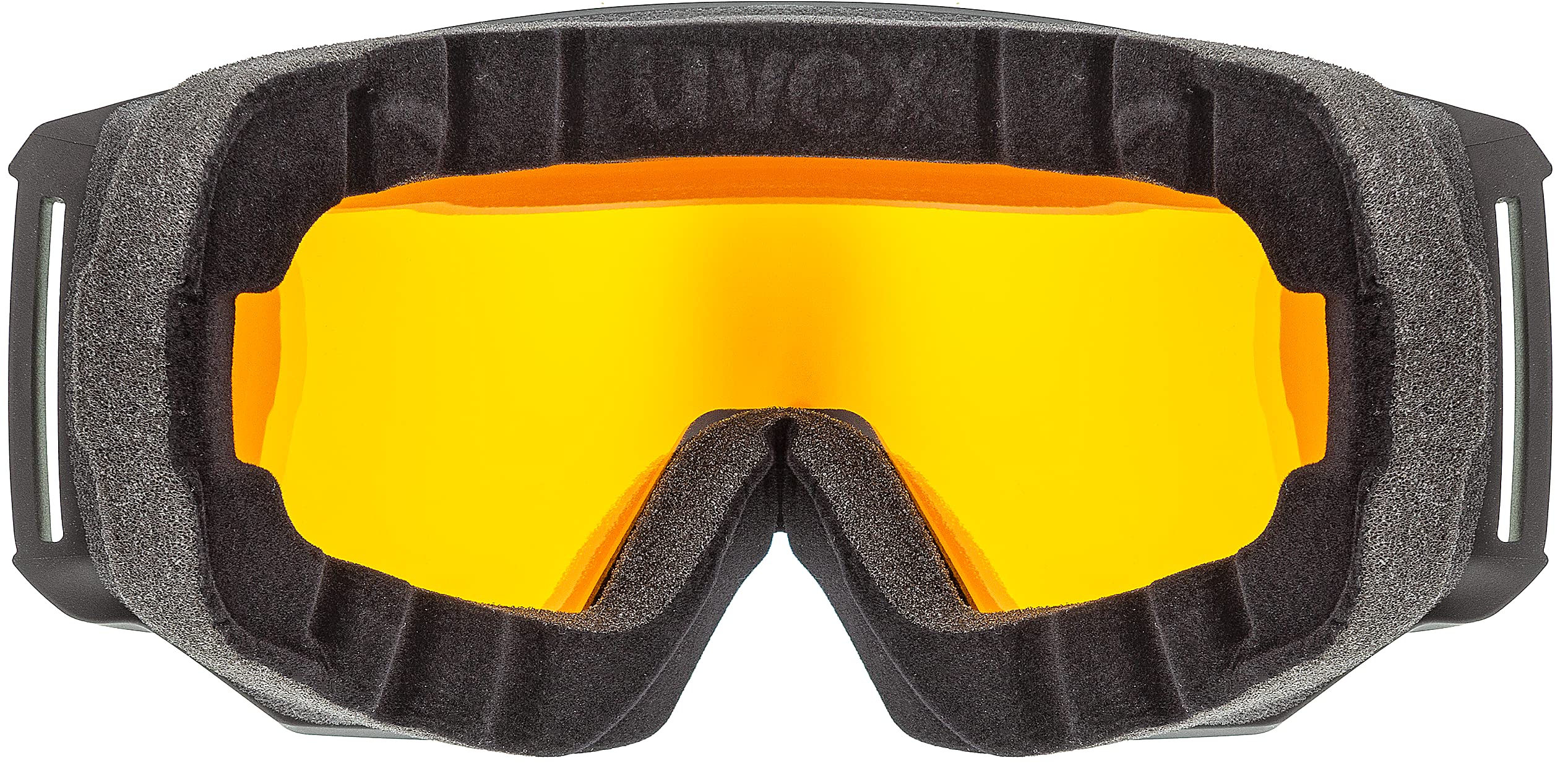 uvex athletic FM - gogle narciarskie unisex - powiększony zakres widzenia bez efektu zaparowania - wentylacja ramki bez podwiewania powietrza - black matt/green-LGL - one size