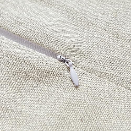 Miniatura 5 de HiEnd Accents - Juego de funda de edredón de lino 100% lino francés, tamaño Super King, color liso natural, transpirable, duradero, juego de ropa de