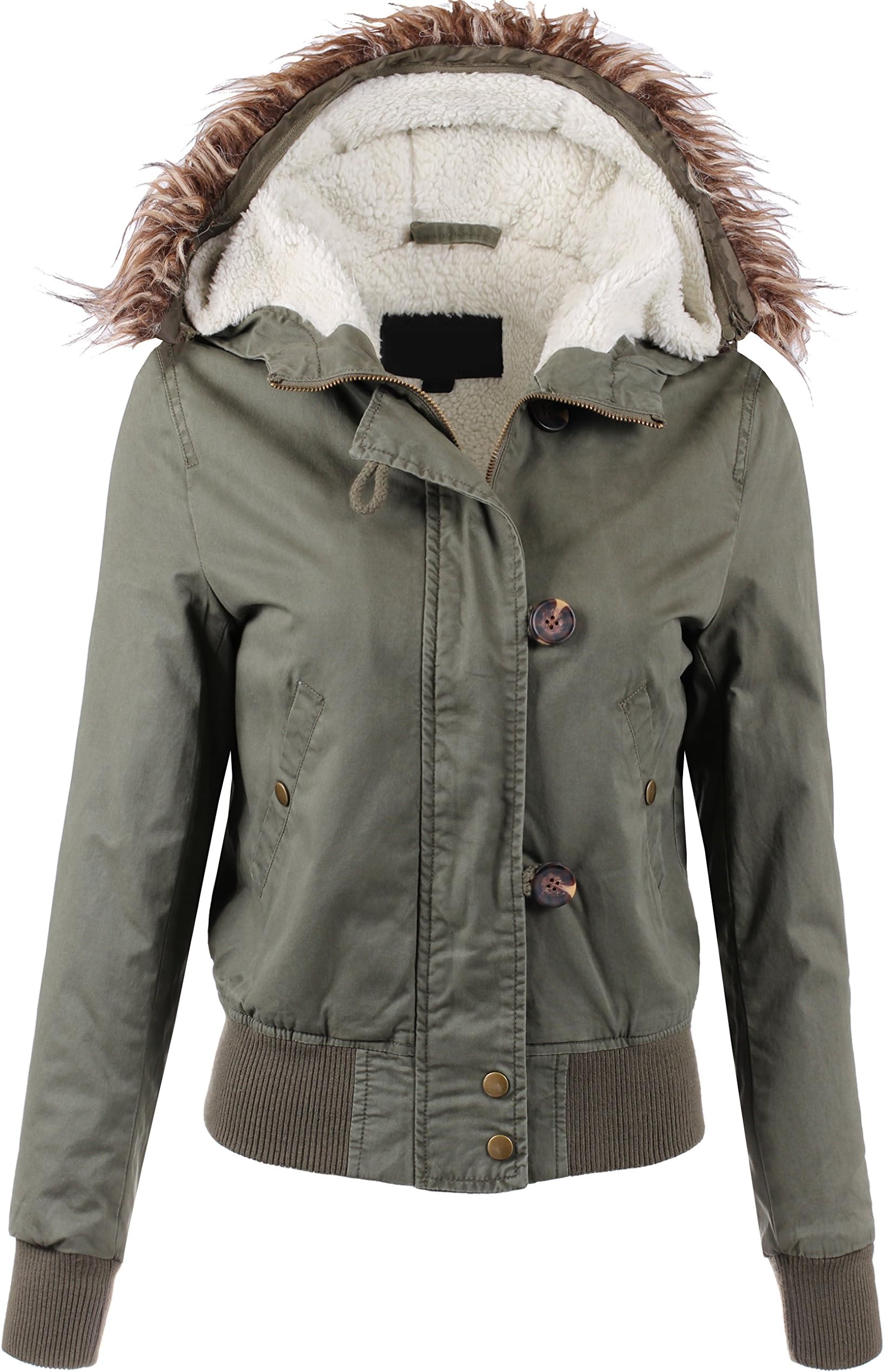 Womens Classic Anorak Jacket with Hood and Waist Drawstring