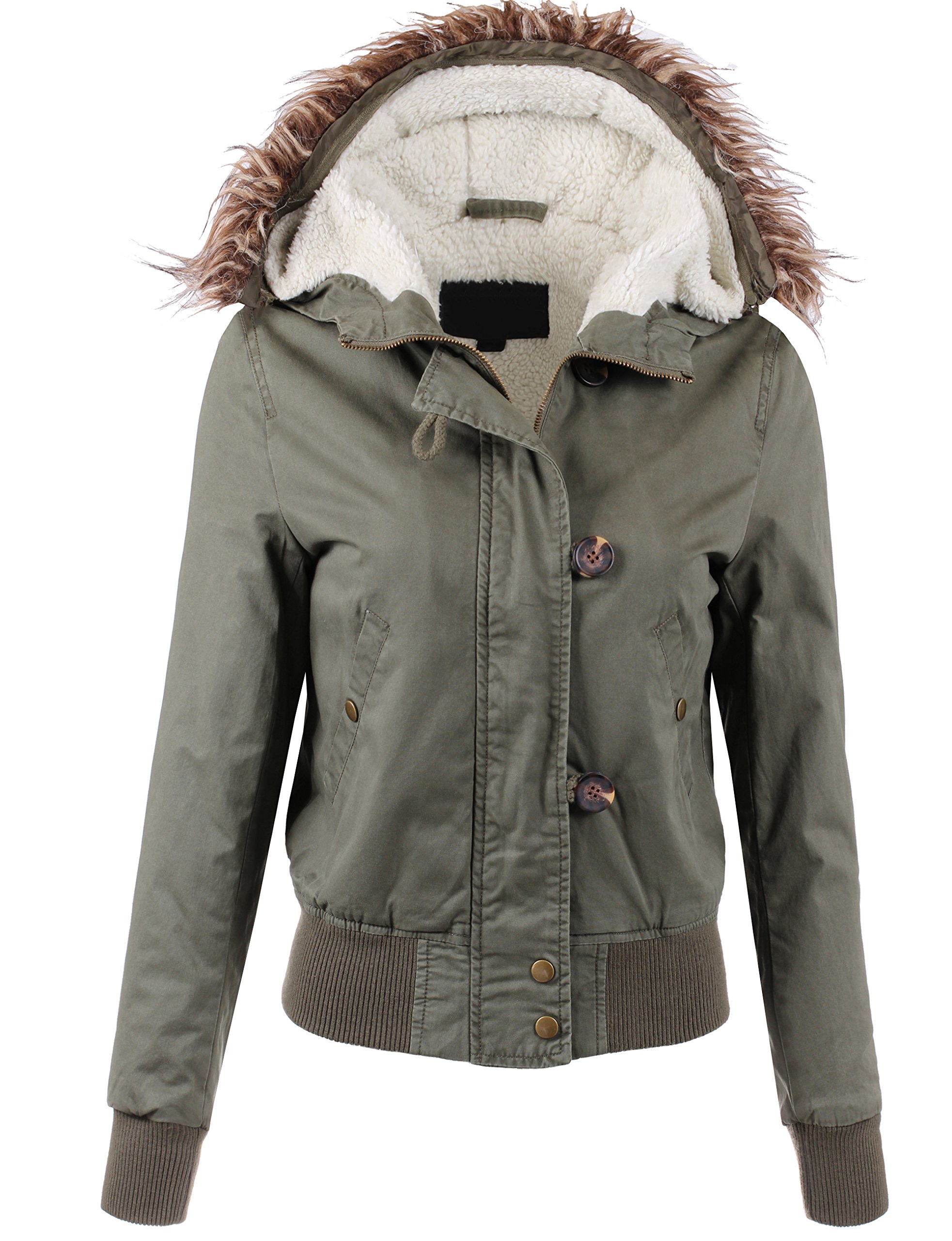 Womens Classic Anorak Jacket with Hood and Waist Drawstring