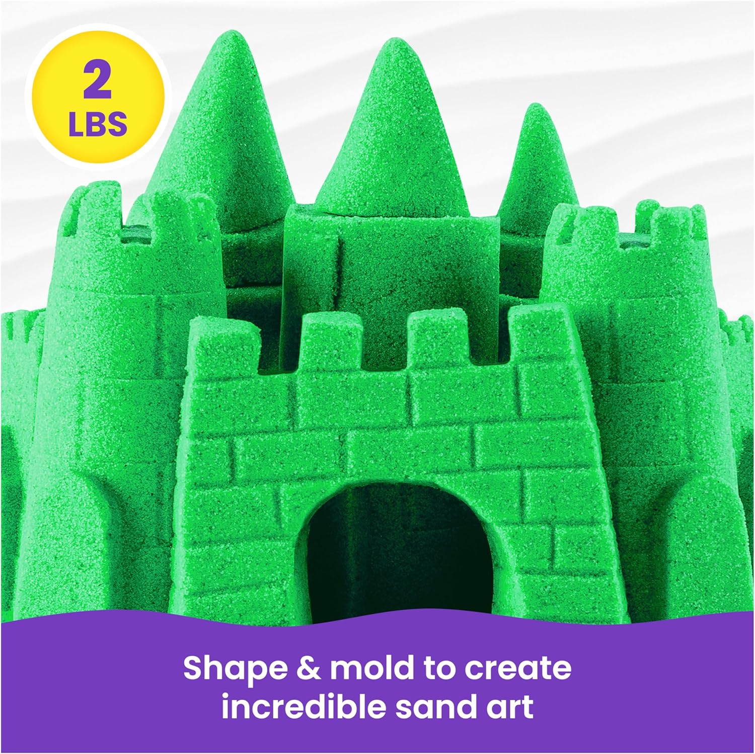 Kinetic Sand, 2lbs Green Play Sand, Moldable Sensory Toys for Kids, Resealable Bag (Packaging May Vary), for Ages 3 and up