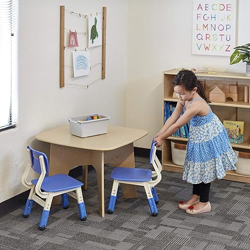 Miniatura 7 de ECR4Kids Silla ajustable para aula, asientos flexibles, color azul, paquete de 2