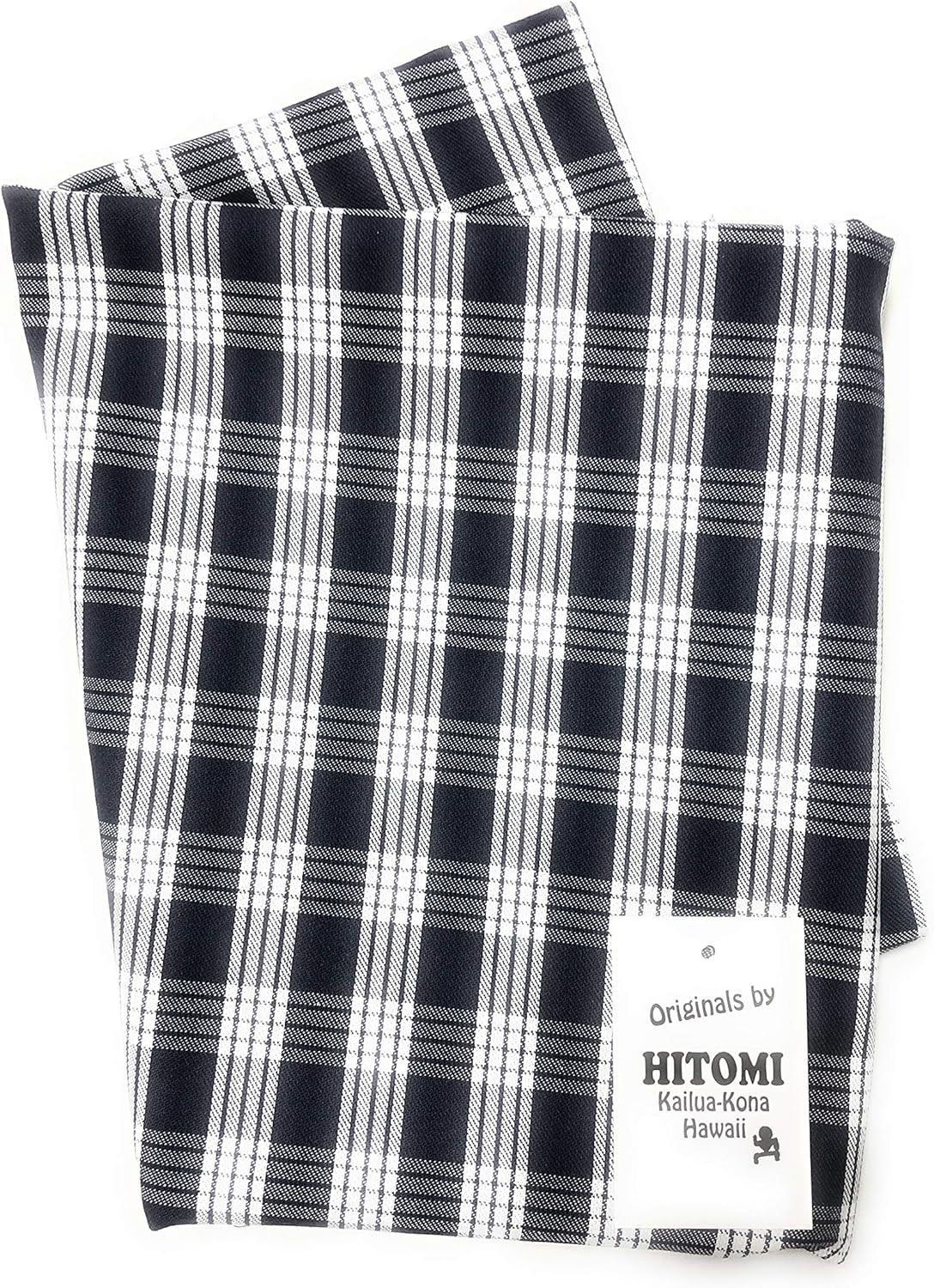 Navy Blue Palaka Hawaiian Print Fabric by The Yard