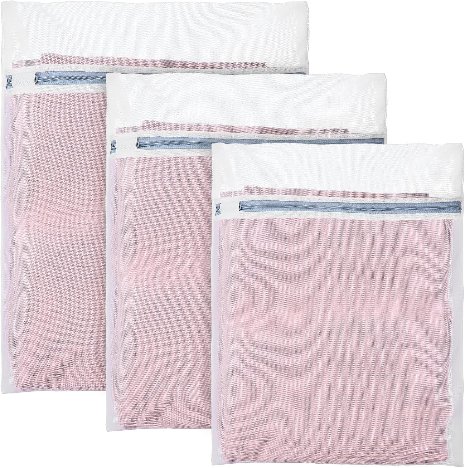 Nogeqi 3PCS Mesh Laundry Bags for Washing Machine, Durable and Gentle Wash Bag for Delicates, Fine Mesh Washing Bags for Laundry Room Essentials for College Dorm Travel (1 Large, 1 Medium, 1 Small)