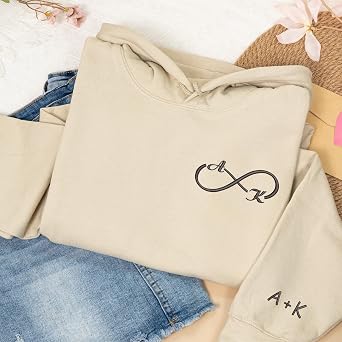 COUPLEHOODIES Custom Embroidered Infinity With Initials