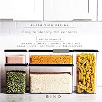 Vista 3 de BINO Recipientes herméticos para almacenamiento de alimentos con tapas, 0.9 cuartos de galón27.7 fl oz, color negro - Recipientes herméticos