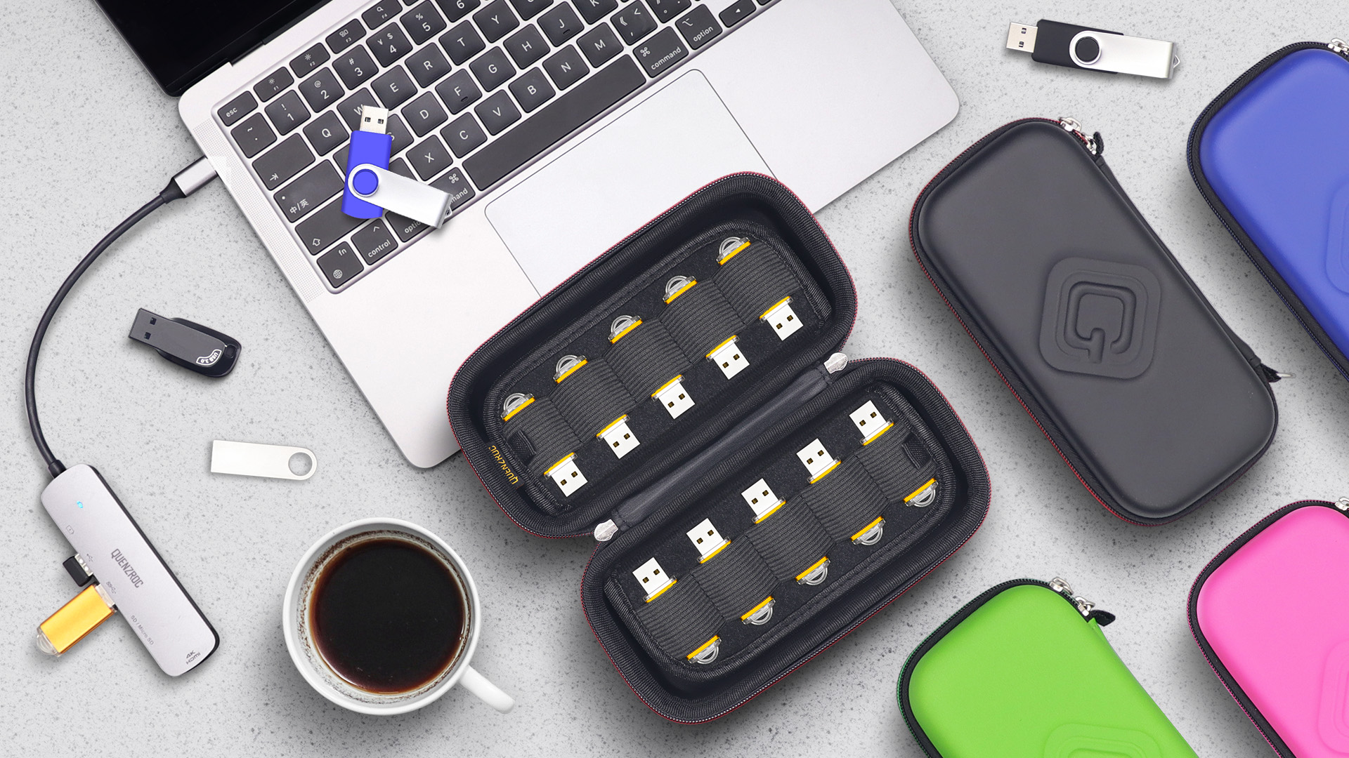 Amazon.com: QUENZROC USB Flash Drives Case Organizer Fits 20 Thumb