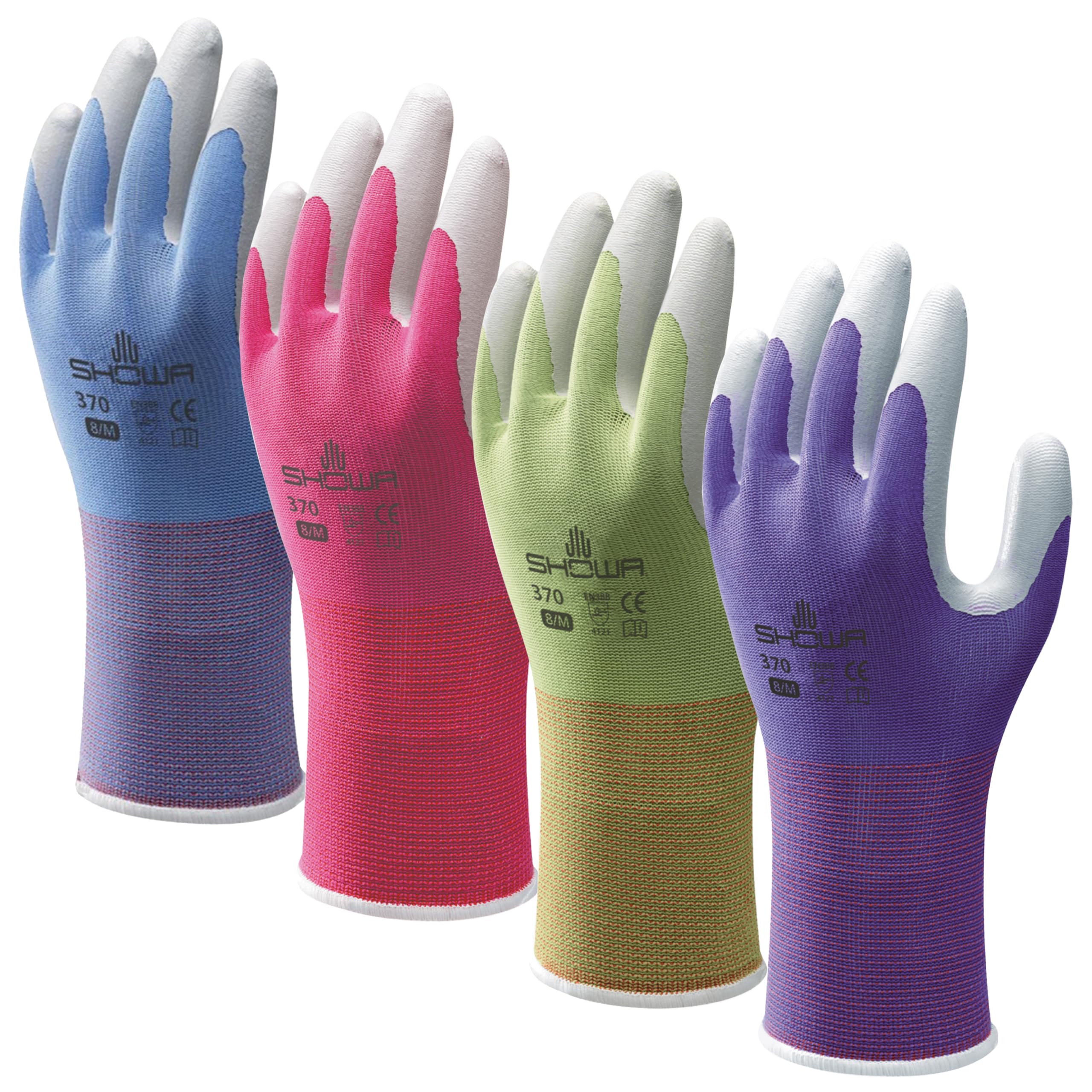 Floreo 370 Gardening Gloves for Women & Men – 4 Pairs Multicolour Nitrile-Coated Garden Gloves with Touchscreen Grip – Lightweight, Breathable & Comfortable Fit - Medium