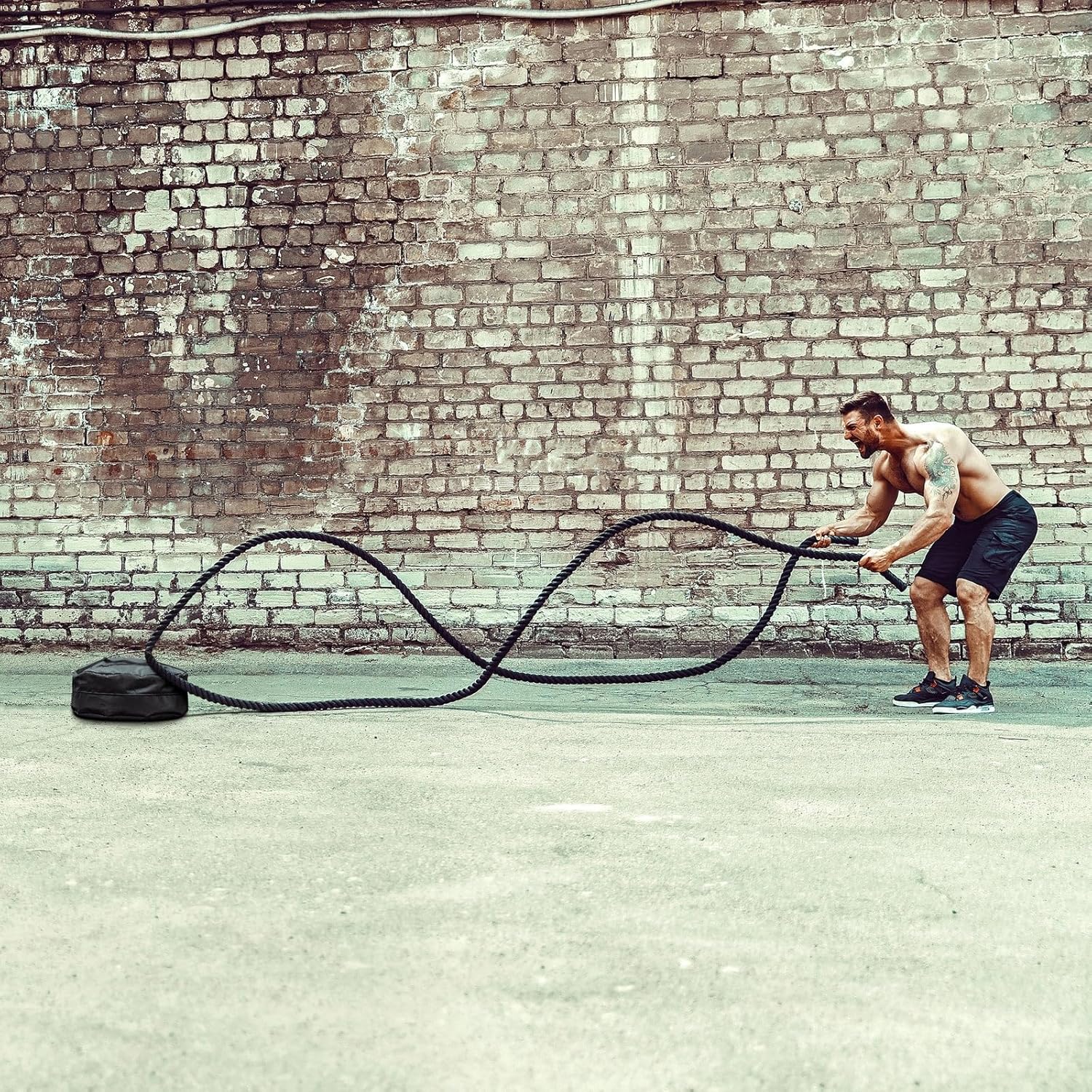 MEISTER Portable Battle Rope Anchor - Sand-Weighted Base for Rope & Fitness Training