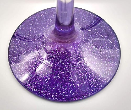 Miniatura 6 de Purple Flowers Hand Painted Martini Glass - Sparkly Purple, Pretty Flower Cocktail Glass