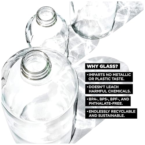 Miniatura 4 de bkr Little Smooth Heather - Botella de agua de vidrio de 16 onzas  16.9 fl oz - Gris hormigón cálido opaco - Apta para lavavajillas - Funda de