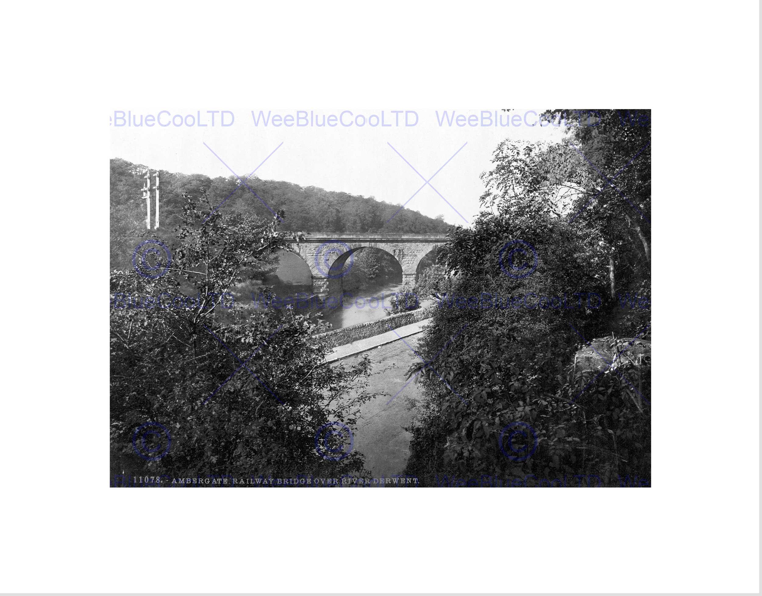 Wee Blue Coo Ambergate Railway Bridge River Derwent Derbyshire England Old Art Wall Art Print