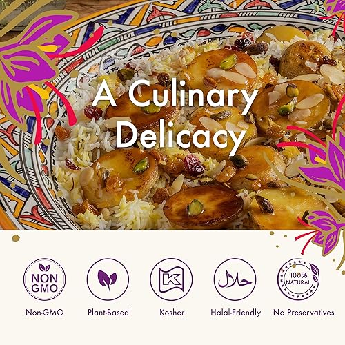 Miniatura 3 de Casablanca Market Azafrán marroquí orgánico puro, hilos de azafrán para cocinar a partir de bulbos de azafrán puro, especias frescas de azafrán de