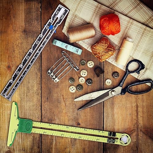 Miniatura 6 de Herramienta de medición de costura, herramienta de medición de costura 5 en 1, regla de medición de medida, regla de costura de tela, regla de