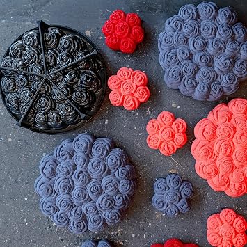 Pavoni PX4397 Cedric Grolet Pavoflex Silicone Mold with 12 Bouquet de Roses Cavities 3.15 Inch Diameter x 1.38 Inch High