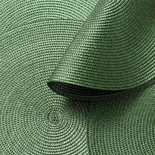 Miniatura 4 de AHHFSMEI Juego de 6 manteles individuales redondos trenzados de 15 pulgadas para mesas de comedor, tejidos naturales, resistentes al calor, color