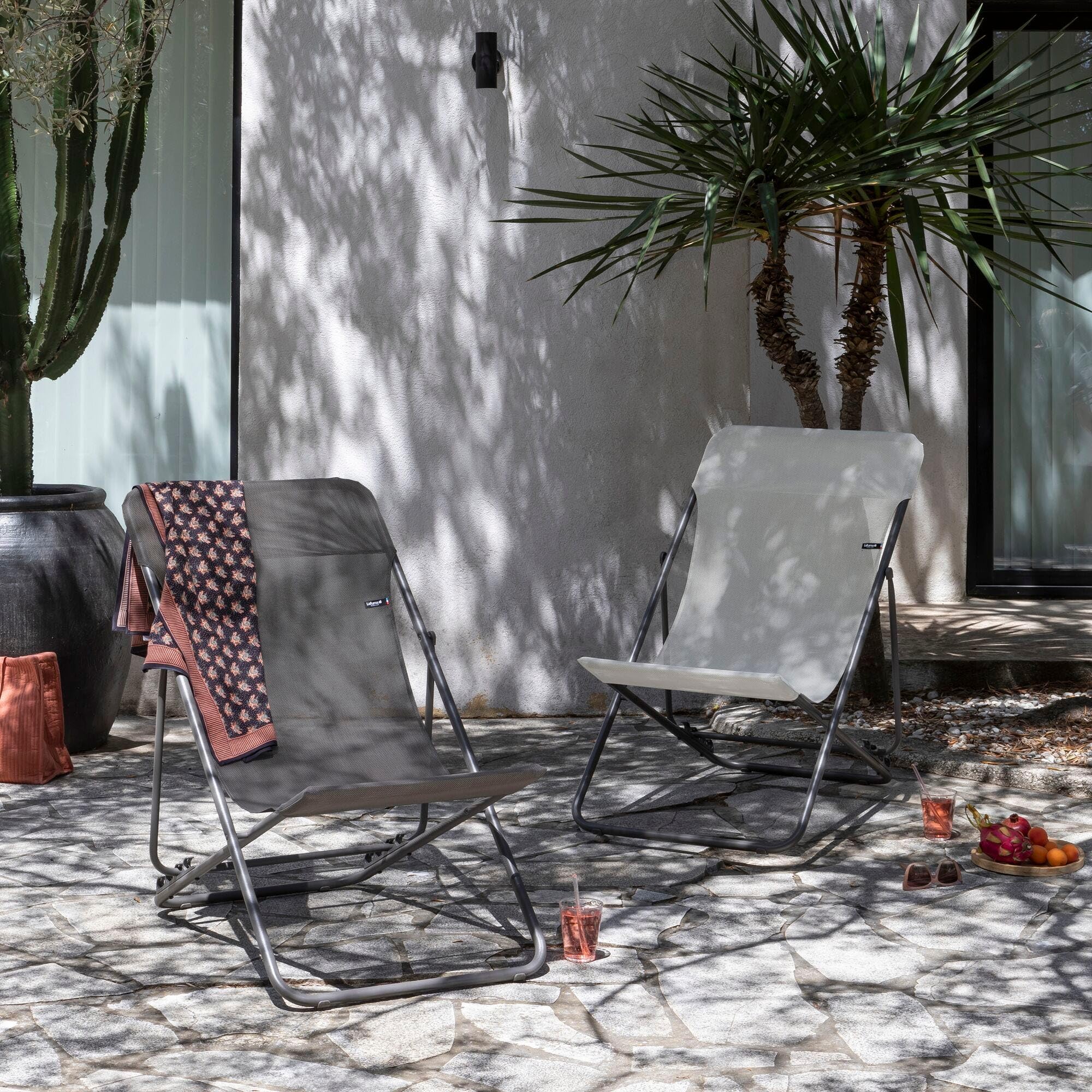 Lafuma Mobilier Maxi Lettino Grafite-Antracite Sedia regolabile leggera e stabile