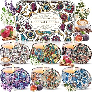 NCKIHRKK Velas Perfumadas Regalos Originales para Mujer, 6 Piezas Velas Aromáticas Cera de Soja Natural, para Yoga, Baños,...