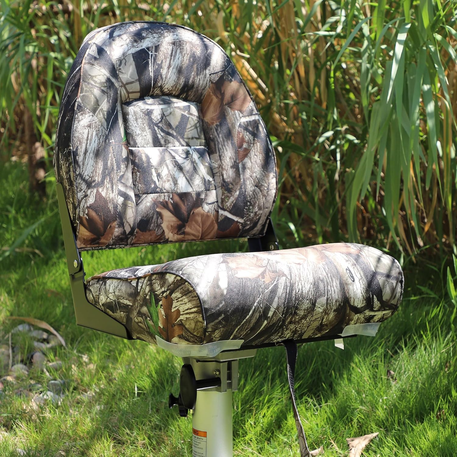 NORTHCAPTAIN Marine Boat Chair 2 Pack,Camo High Back Folding Fishing Boat Seat for Fishing, Bass/Jon/Pontoon Boats, 4 Mounting Screws Included