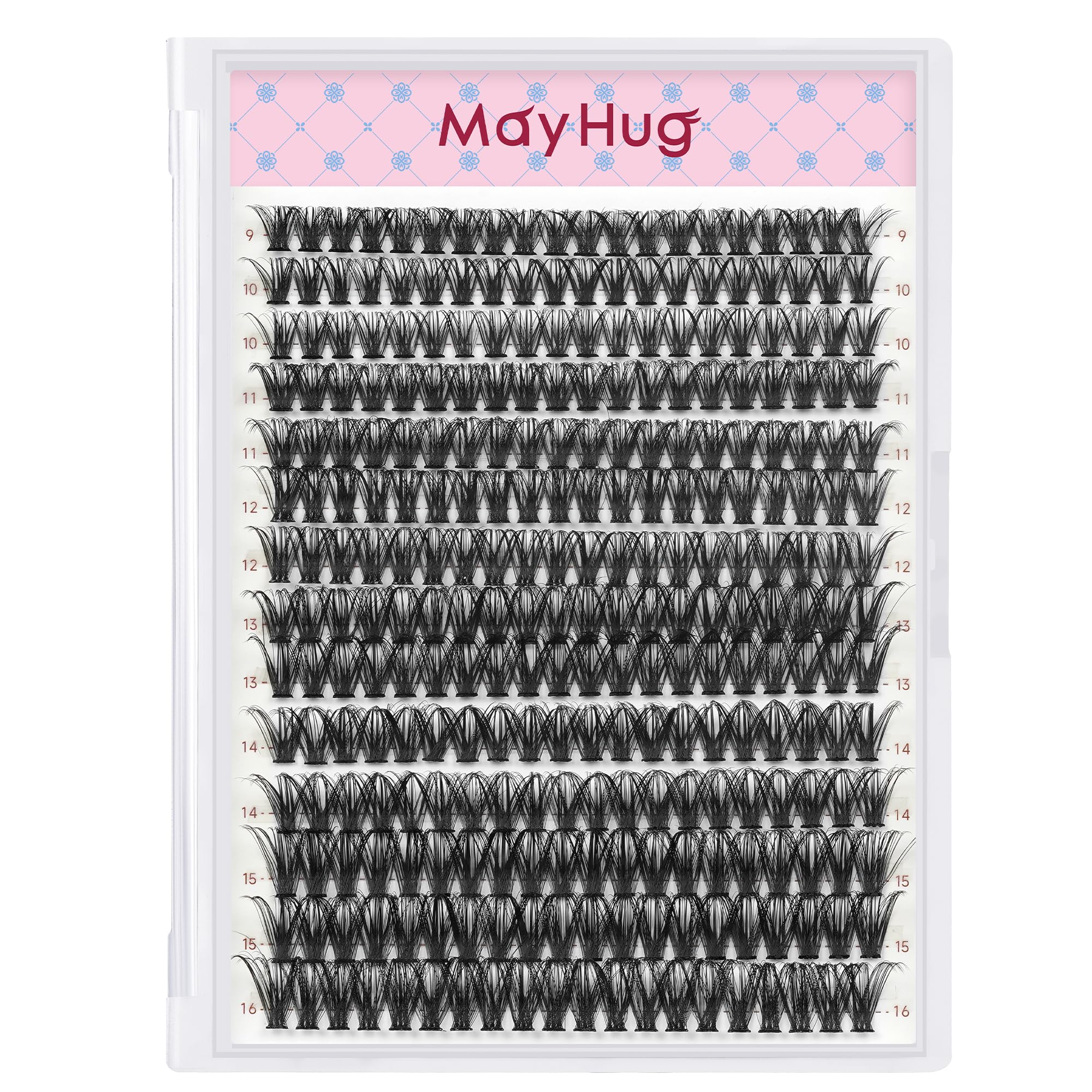 Mayhug Ciglia Finte Ciuffetti 50D Naturale Ciglia Finte 280Pcs Extension Ciglia 9-16mm D Curl (50D)