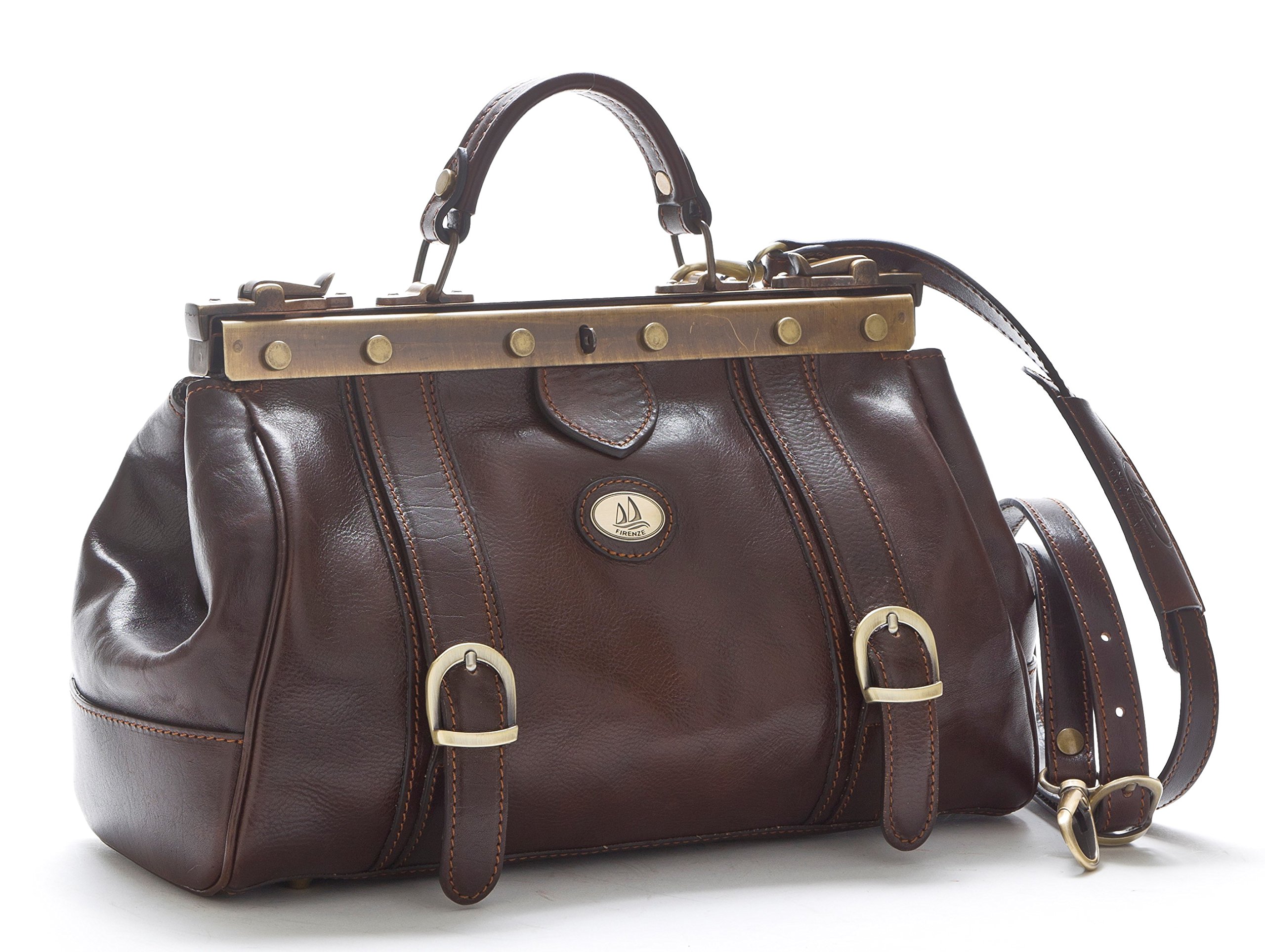 Doktortasche aus Echtem Leder - D&D1008 - Made in Italy (Dulkenbraun)
