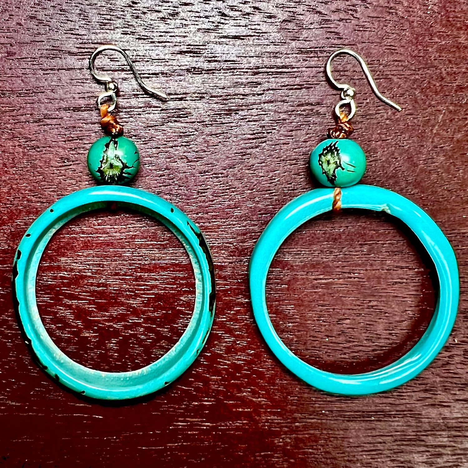 Earth Accessories Lightweight Circle Boho Earrings for Women | Tagua Nut, Surgical Stainless Steel, Drop Dangle Earrings | Eco-Friendly - Image 5
