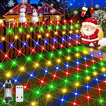 GYLEFY Weihnachtsbeleuchtung Netz Außen, 200 LED 3x2m Lichternetz Außen 
