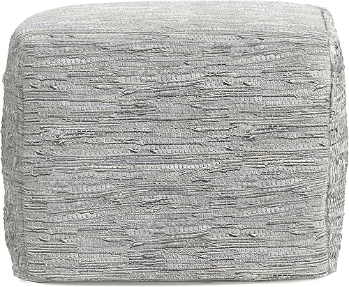 Miniatura 101 de SIMPLIHOME Grady Puf cuadrado contemporáneo en tono tierra marrón tejido a mano para la sala de estar, el dormitorio y la habitación de los niños