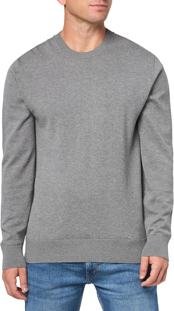 Calvin Klein Knit Campus - Suéter de golf de algodón con cuello redondo para hombre