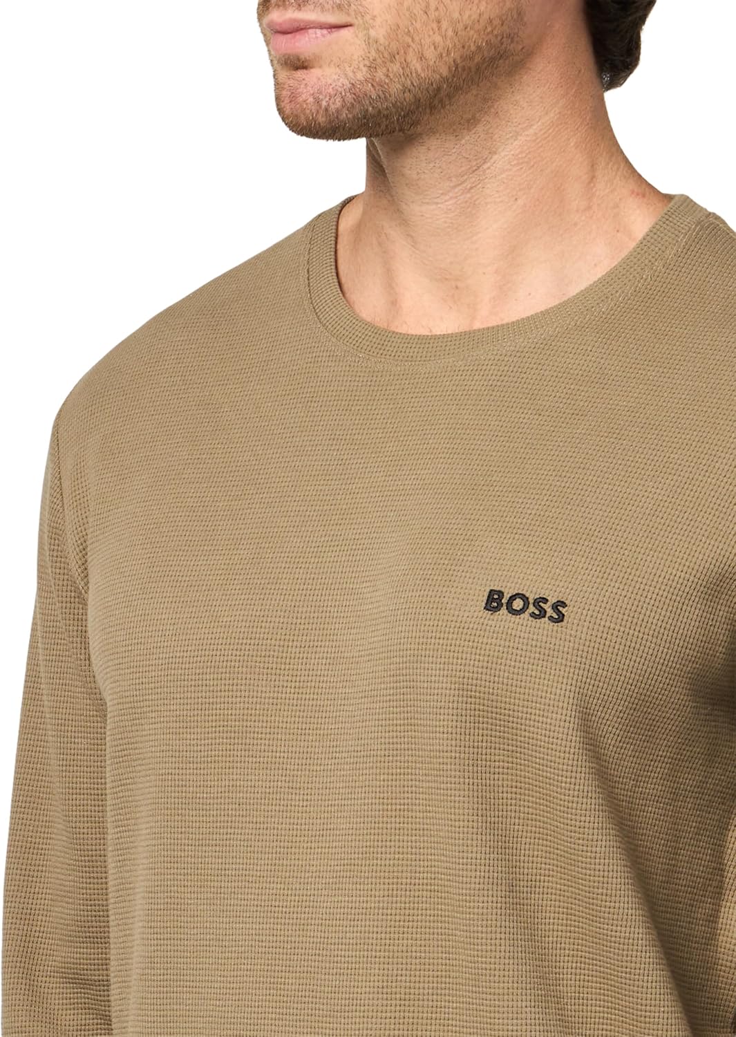 BOSS Men's Waffle Long Sleeve Shirt